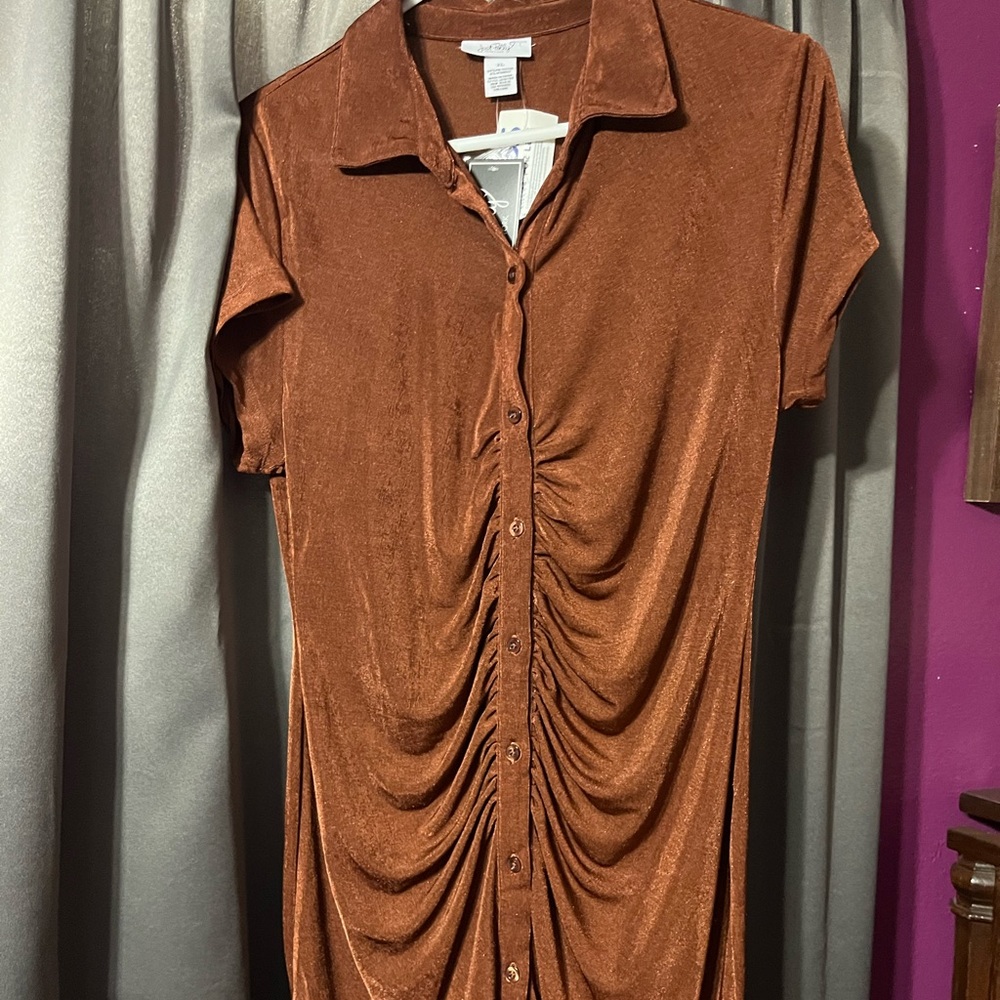 Brown tight dress, perfect for summer and work!